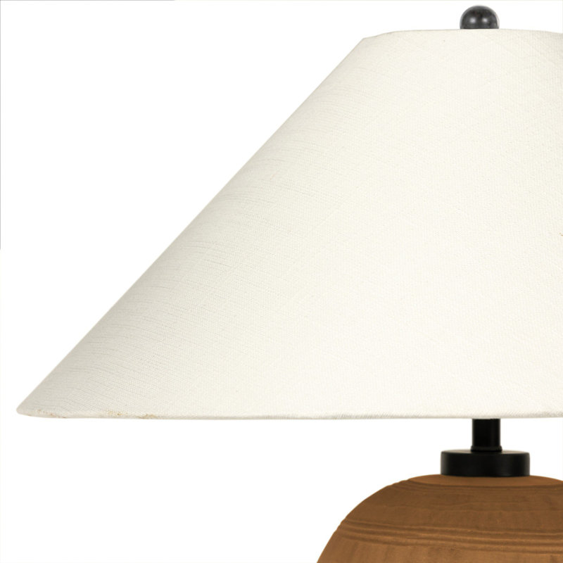 Brynner Table Lamp, Etched Amber Glass