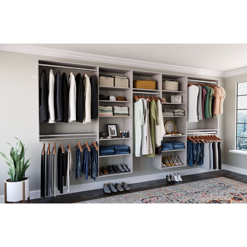 96'' - 144'' Closet System (Can Be Cut To Fit), Weathered Gray