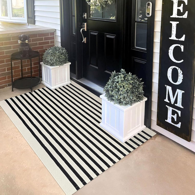 Beige Striped Carpet