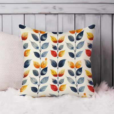 Botanical Botanical Leaves Pattern - IV Modern Throw Pillow Cover