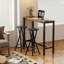 Ensemble de 2 tabourets de bar 24 po, 2 chaises de bar pliantes avec repose-pieds, noir