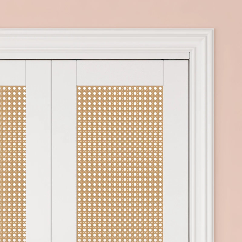 Portes doubles pliantes en rotin avec quincaillerie intérieure non finie pliante, 60 po x 80 po