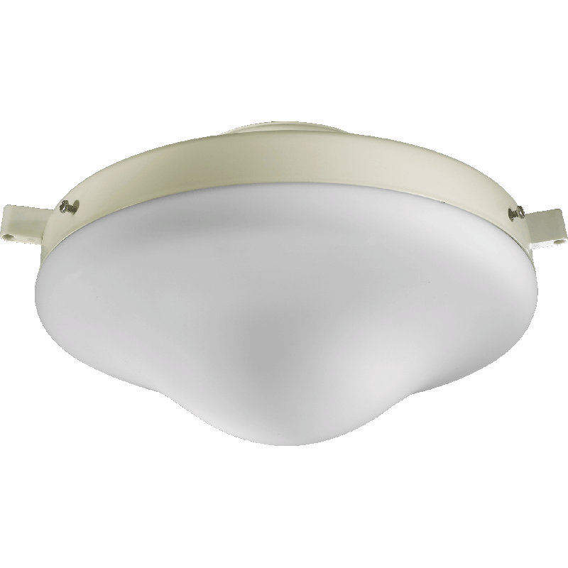 Ensemble d’éclairage de ventilateur de plafond 1 lumière bol scolaire, Blanc antique