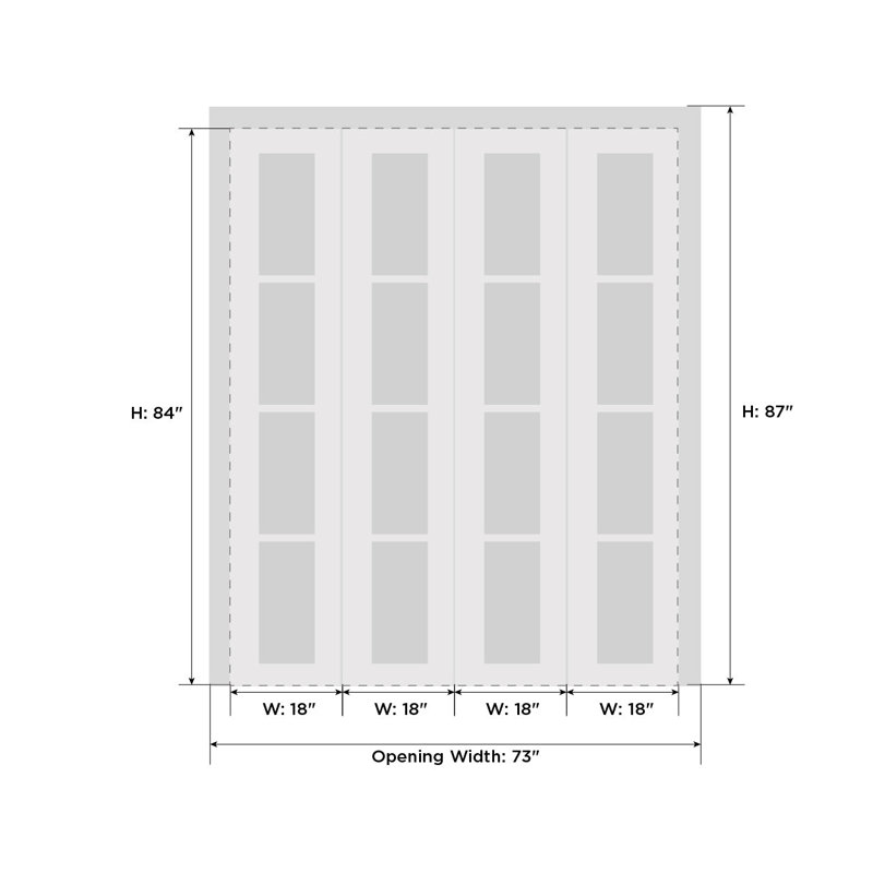 Porte standard à panneaux en bois massif, 72 po x 84 po