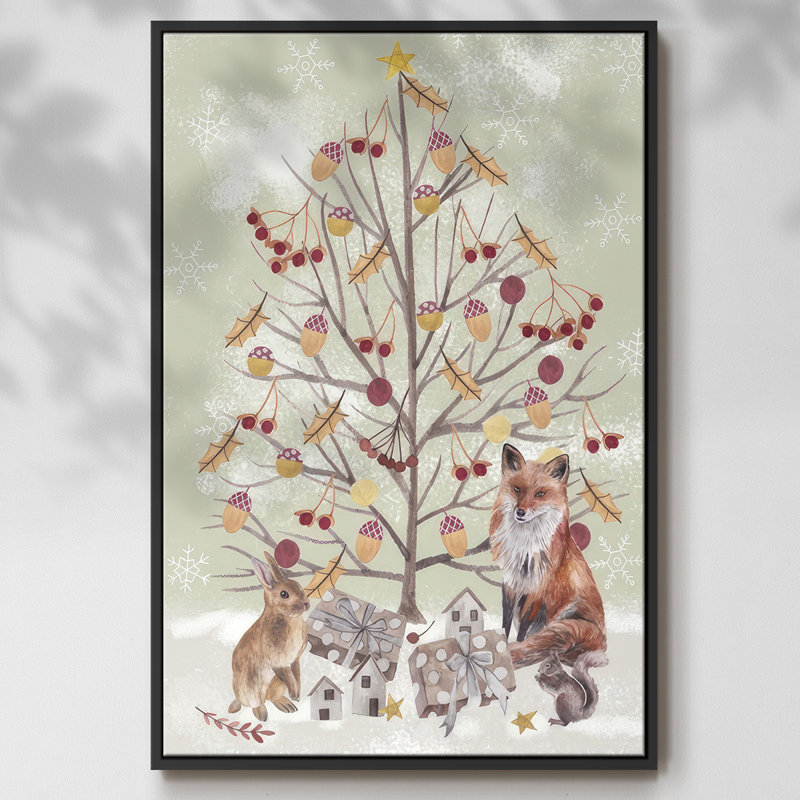 Collection Christmas Time, toile tendue avec châssis en B, Noir, H 25 po x l 17 po x P 1,5 po