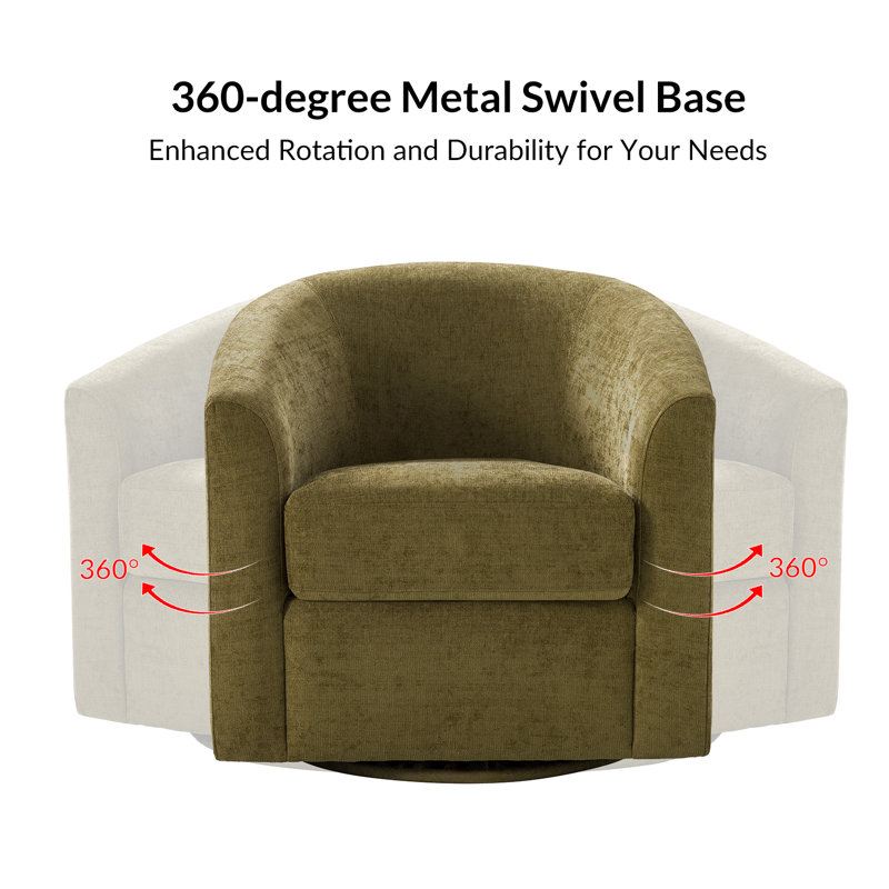 Amiir Upholstered Swivel Accent Chair, Moss