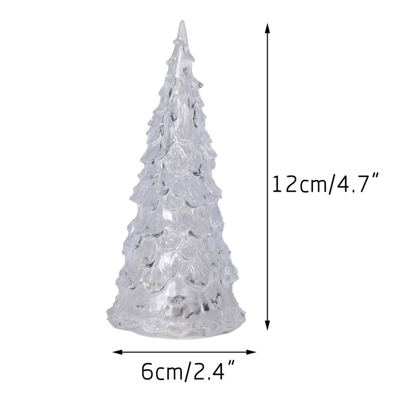 Décoration de Noël 1 lumière d'arbre de Noël à DEL en acrylique coloré 1 pièce