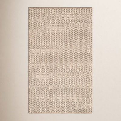 Natural Hand-Woven Geometric Cotton Rug