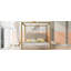 Très grand lit plateforme à baldaquin avec tête de lit et structure en métal, beige