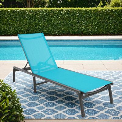Full Assembled Aluminum Foldable Chaise Lounge Chair With 5 Position Adjustable Backrest