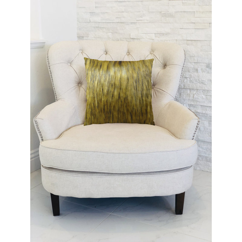 Animal Print Faux Fur Reversible Throw Pillow, 20" H x 26" W
