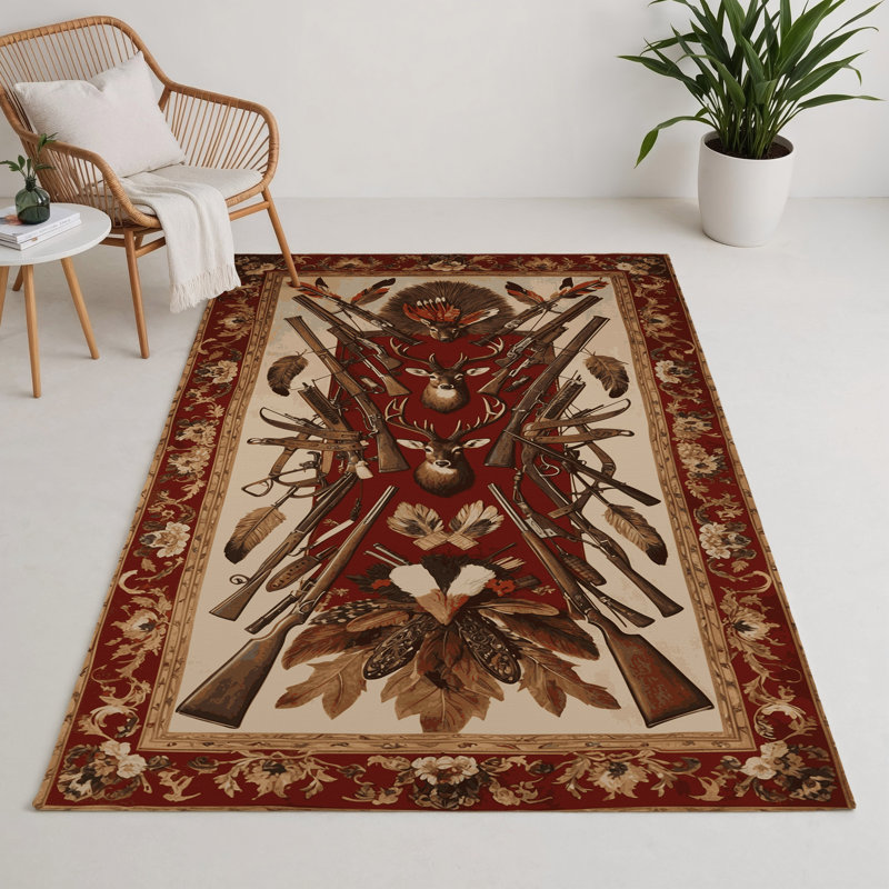 Tapis d'intérieur et d'extérieur brun français, Rectangulaire 3 pi x 5 pi