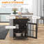 Rolling Kitchen Cart with Drawer, Glass Door Cabinet and Towel Rack-252519668