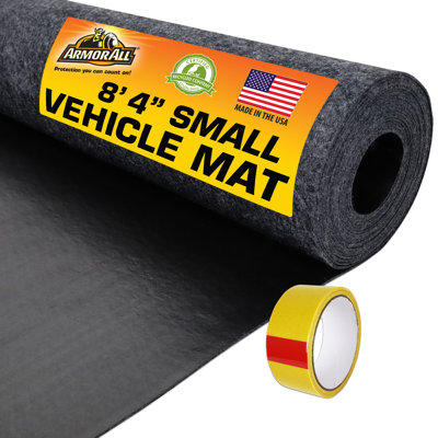 Armor All Original Garage Floor Mat, (8'4"' x 7'4"), Protects Surfaces, Transforms Garage, Absorbent/Waterproof/Durable (Includes Double Sided Tape) (USA Made) (Charcoal)