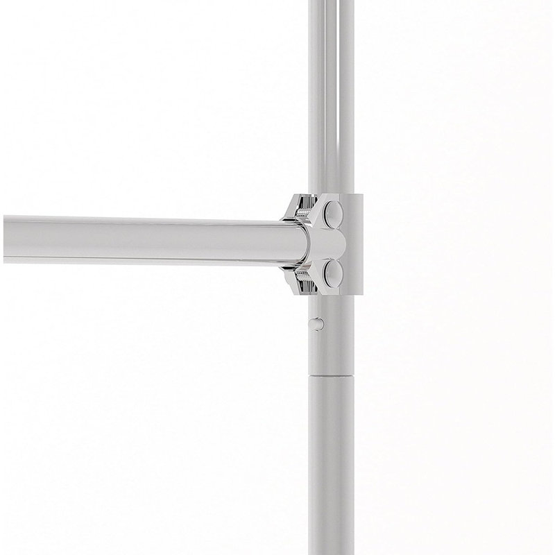 Portant à vêtements noir robuste à roulettes - Portemanteaux avec barre de suspension supplémentaire