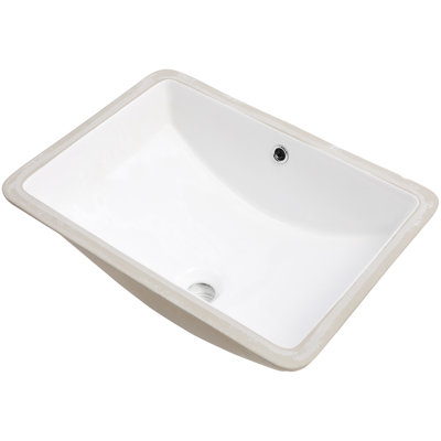 Pure White Ceramic Lavatory Vanity Basin Sink - Rectangle Deep Bowl With Overflow, Low Water Absorption, Elegant Bathroom Decoration Stylish Appearance