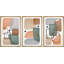 Cadre flottant style Mid-Century, 3 pièces, impression sur toile-79731291-79731289