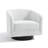 Applewold Upholstered Beige Chenille Swivel Barrel Chair with Solid Wood Base-258347165