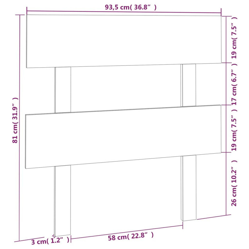 Kater Solid Wood Headboard, Grey