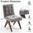 Modern Upholstered Parsons Chair Linen Fabric Tufted Dining Chairs Armless Side Chair Vanity Chair-112556280