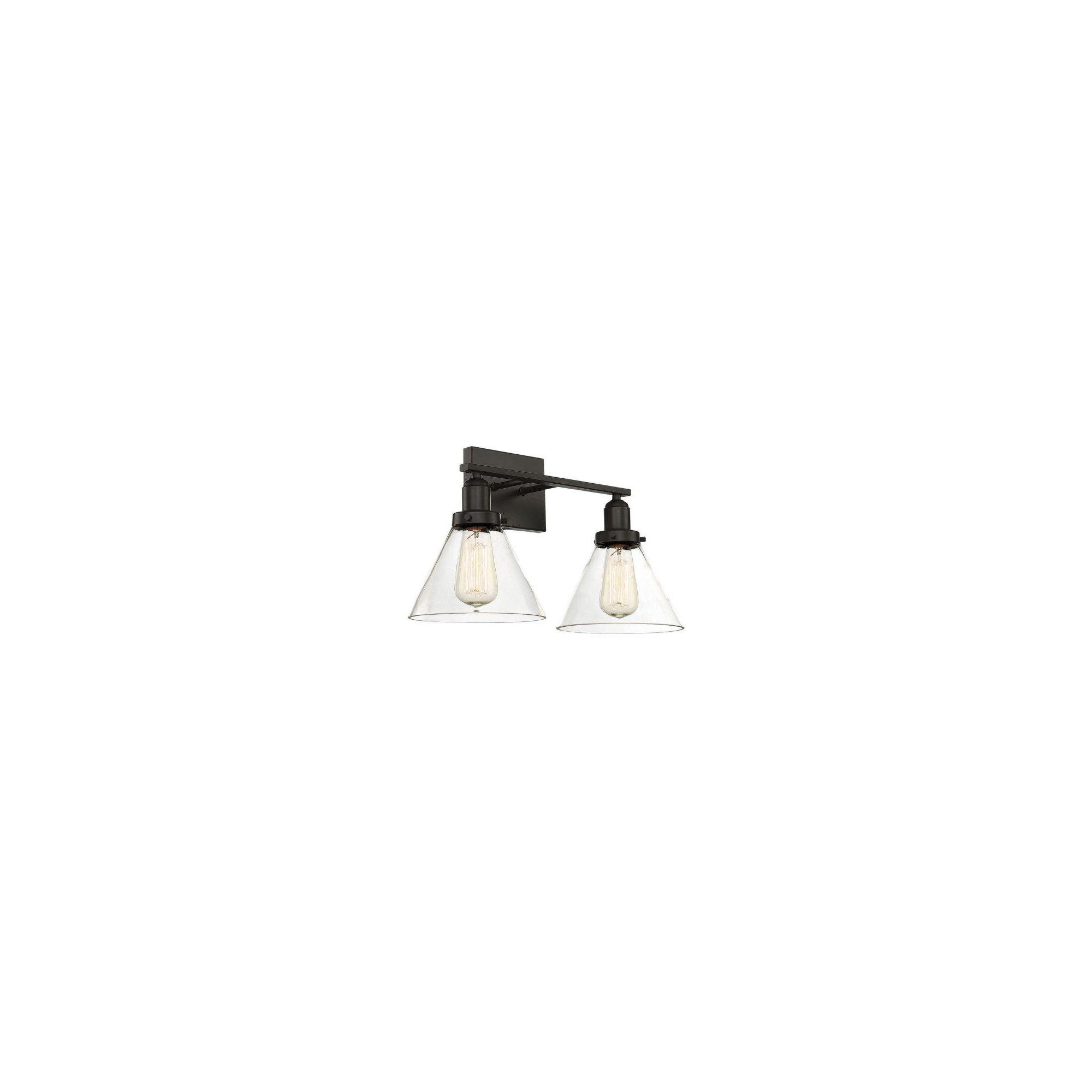 Catalina 2 Light Transparent Dimmable Bath Sconce, English Bronze