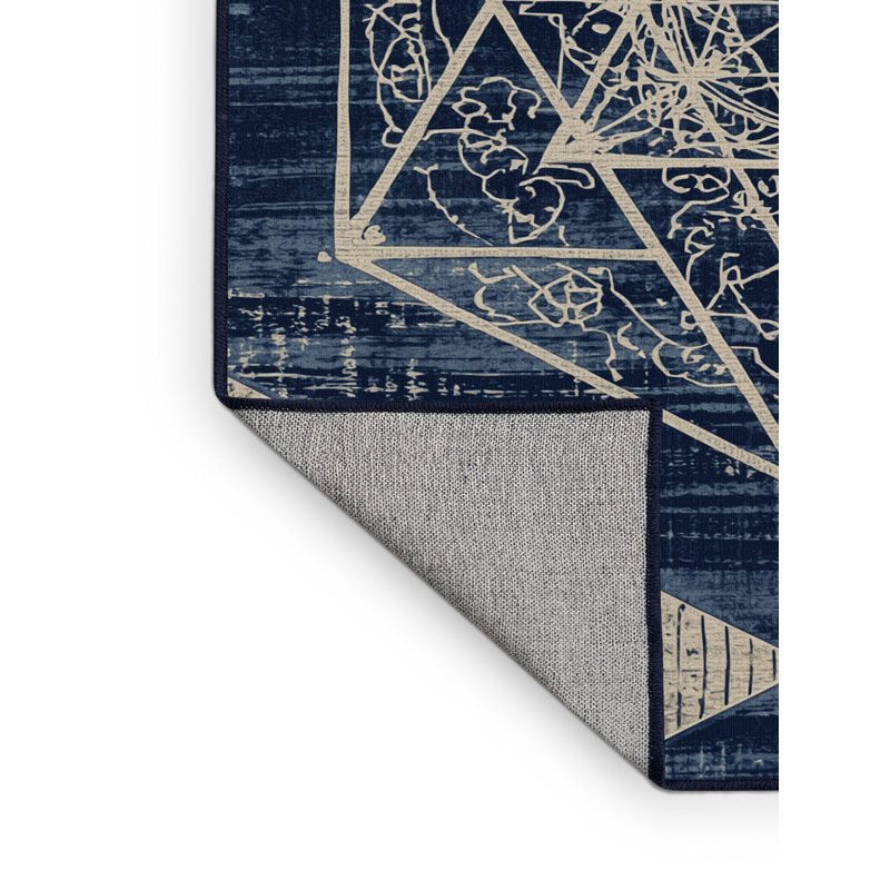 Tapis gris lavable à la machine Abaokoro, 2 x 5