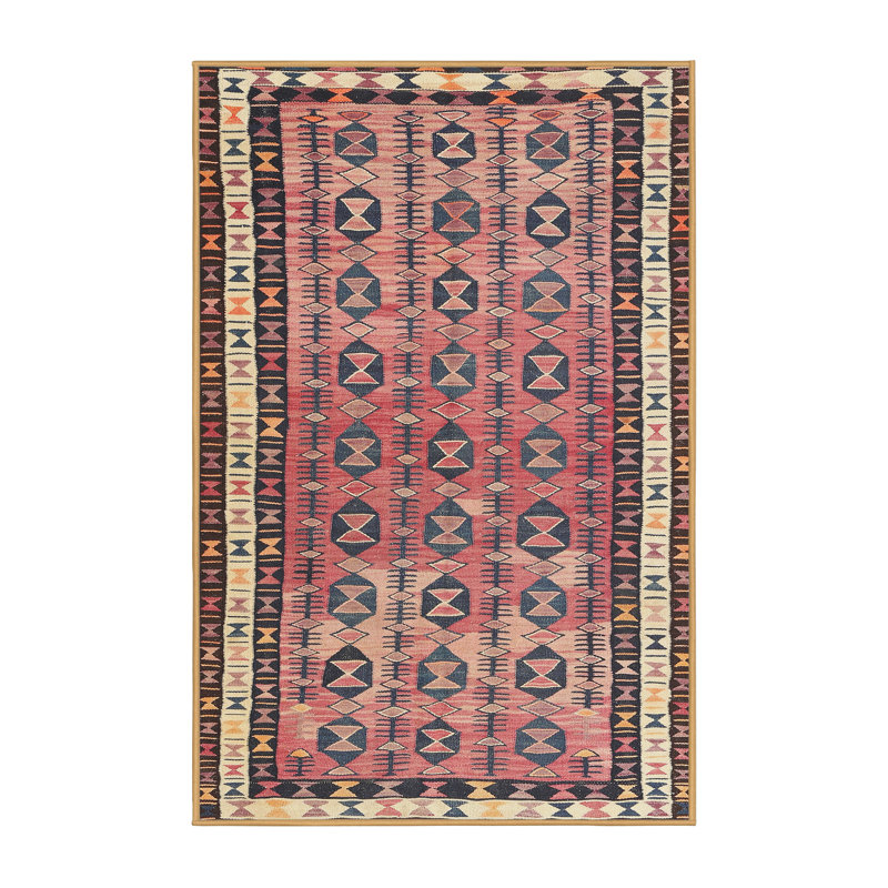 Tapis contemporain brun / beige / noir, Rectangle 7 pi x 9 pi