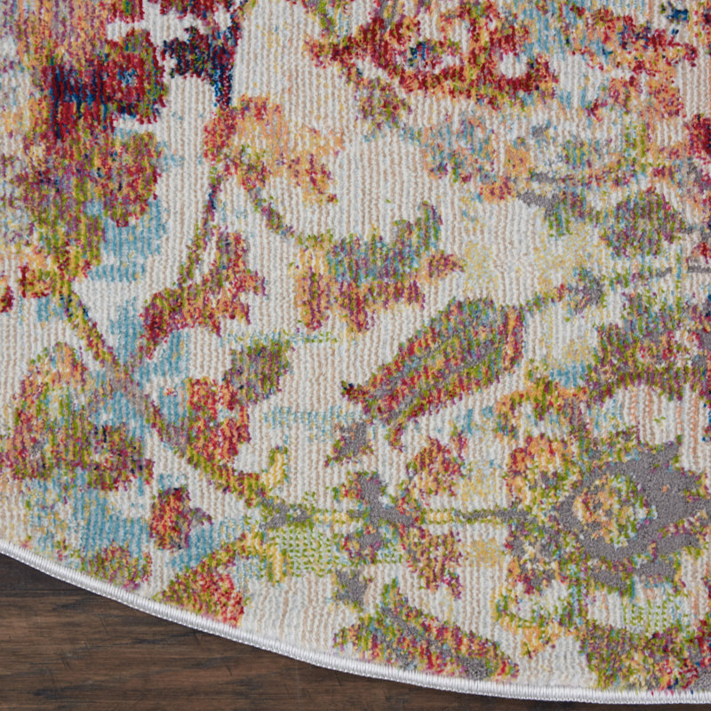 Holbeach Damask Area Rug, Round 183cm