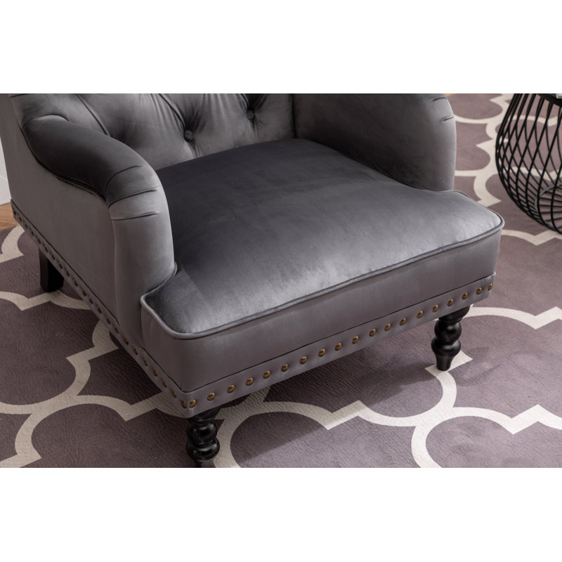 Garrett Velvet Armchair, Grey