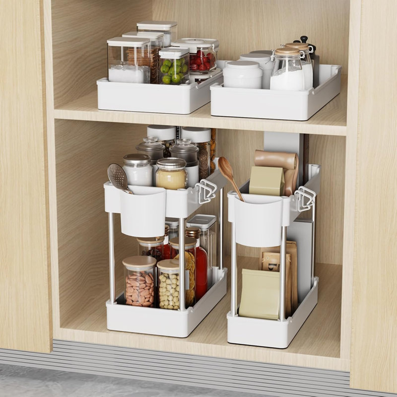 Plastic Under Sink Organiser, White