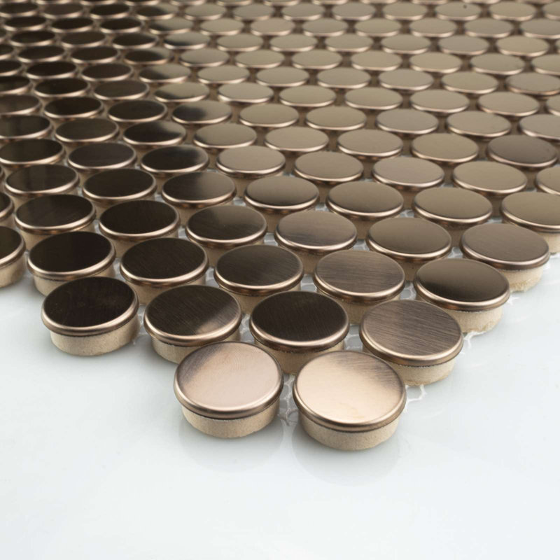 0.75" x 0.75" Metal Penny Round Mosaic Tile