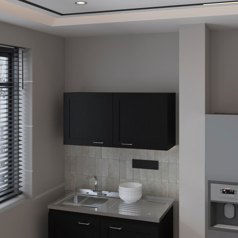 Nakya Kitchen Wall Cabinet, Black