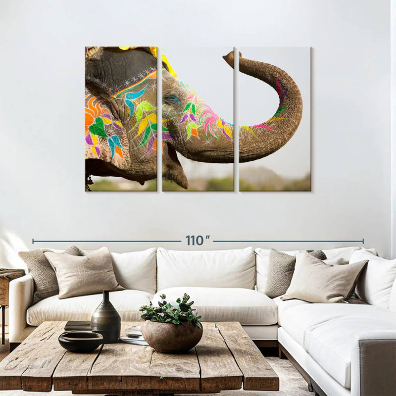 Brampt Jaipur Festival Elephant, H 48 po x l 74 po