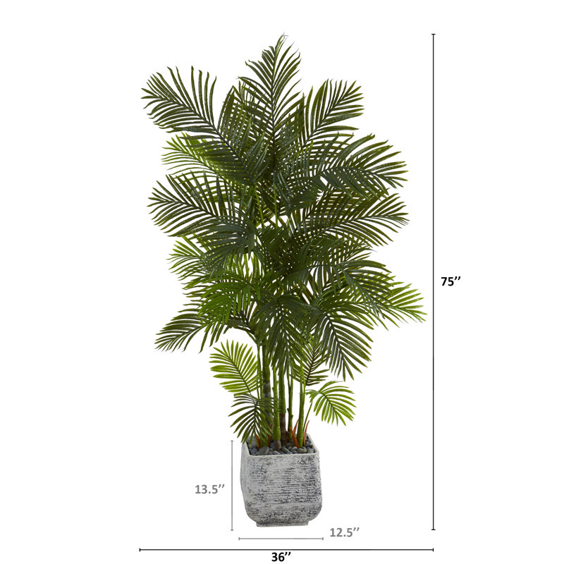 Arbre de palmier artificiel 61,5" dans un pot de fleurs