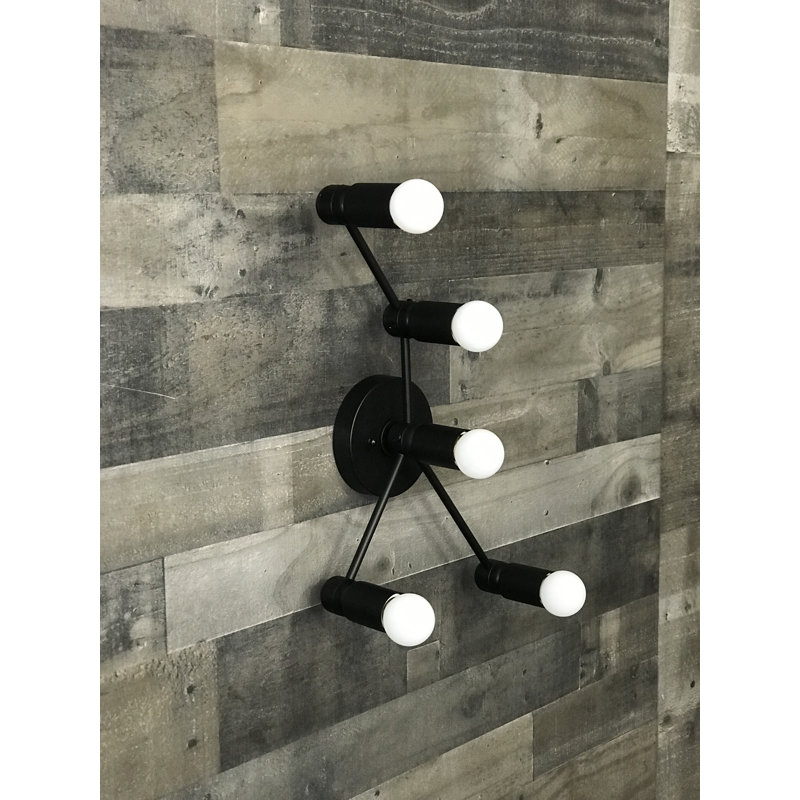 Appliquee à bras 5 lumières zodiac cancer Lever, Noir mat