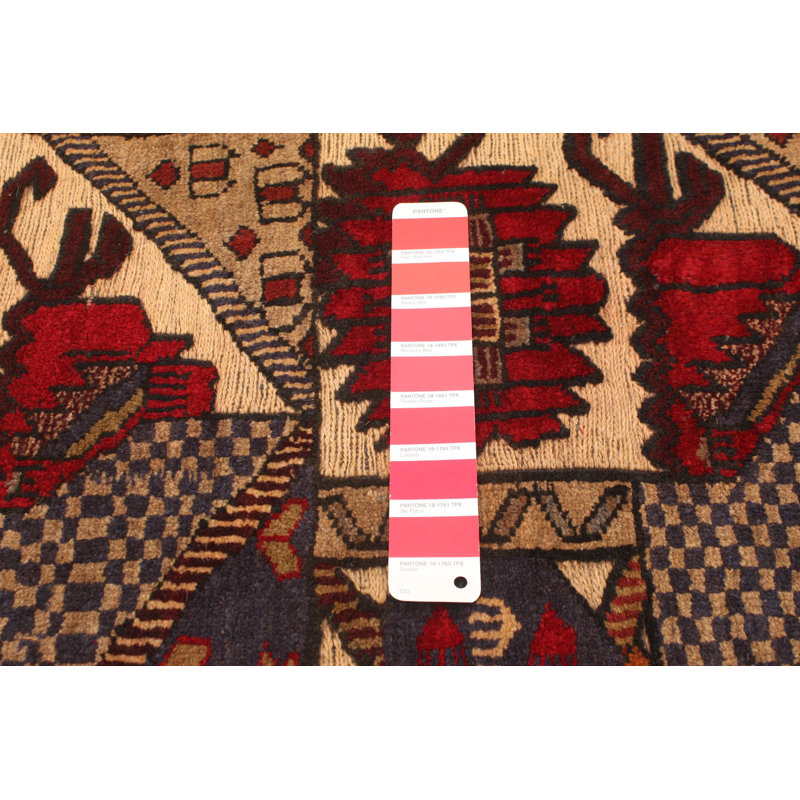 Tapis décoratif en laine noué à la main de conception unique 4 pi 2 po x 5 pi 11 po Cayce New Age