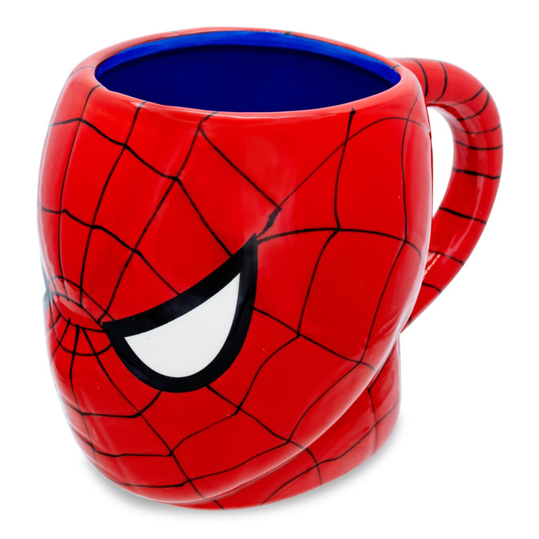 Silver Buffalo Marvel Spiderman Icon and Web - Taza de café de cerámica, 20  onzas