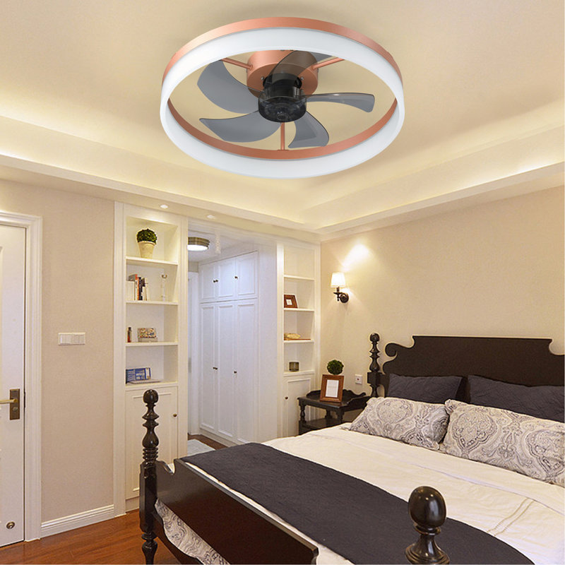 Ventilateurs de plafond avec lumières à DEL à intensité variable, installation encastrée de ventilateurs de plafond modernes et minces