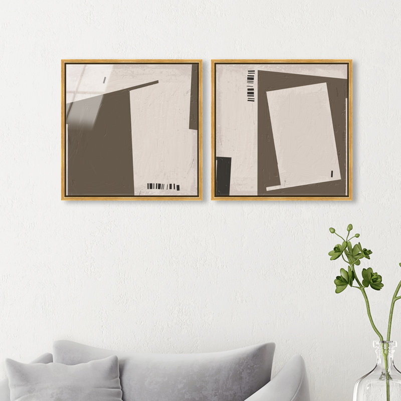 Structural Set High-Gloss Frameless Acrylic Glass Wall Art Abstract Print by Oliver Gal, Ready to Hang, 12 x 12, 21"H x 21"W