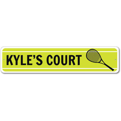 Plaque de tennis en métal