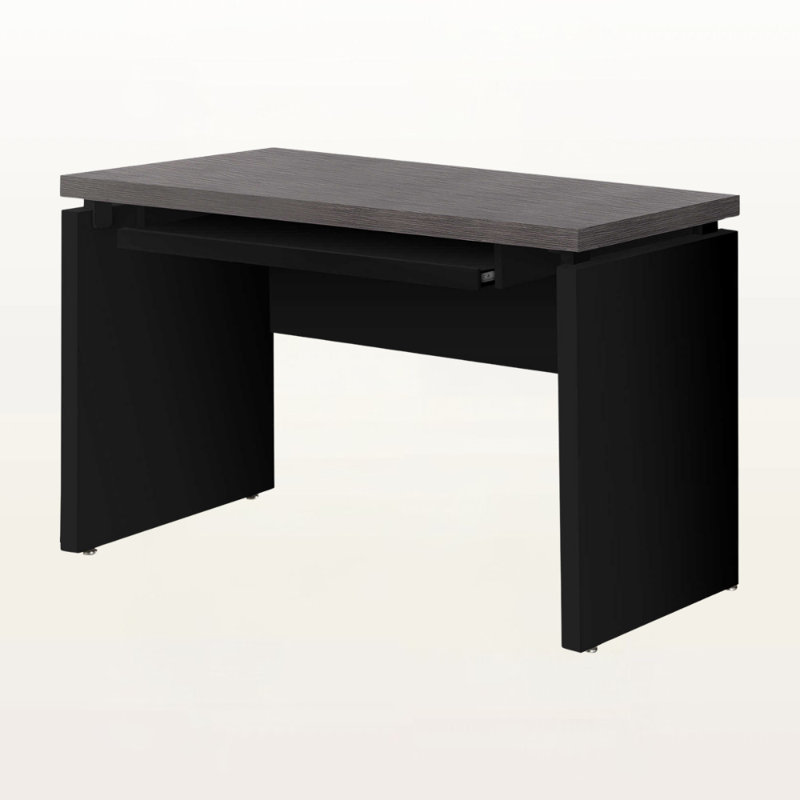 Bureau d'ordinateur avec plateau pour clavier Charleston, finition grise, H 30,63 po x l 47,02 po x P 23,61 po