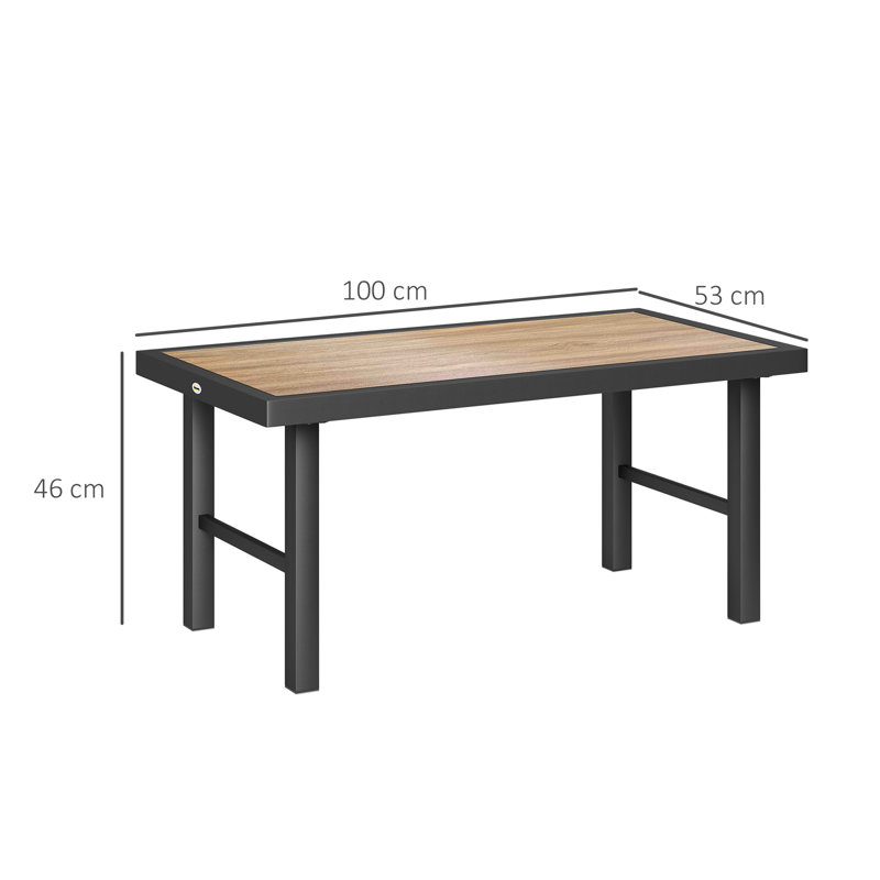 Rectangular 100Cm L Outdoor Coffee Table, Brown