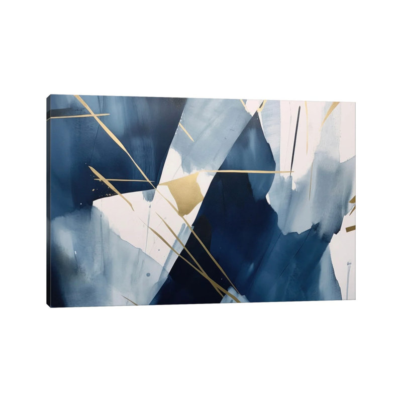 Dark Blue Abstraction III, 8" H x 12" W x 0.75" D, Wrapped Canvas, No Mat