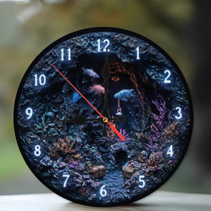 Horloge sous-marine avec chiffres lumineux