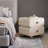 Cream White Modern Minimalist Bedside Table with 2 Drawers - Rounded Corners & Wooden Knobs - Contemporary Nightstand for Bedroom, Living Room, or Small Space Storage