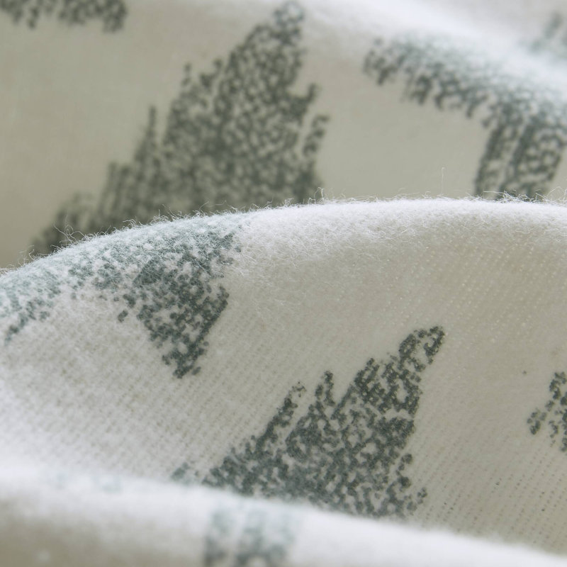 Ensemble de draps 100% flanelle de coton Cozy, Ensemble de draps pour grand lit avec 2 taies d'or, Arbre Ikat