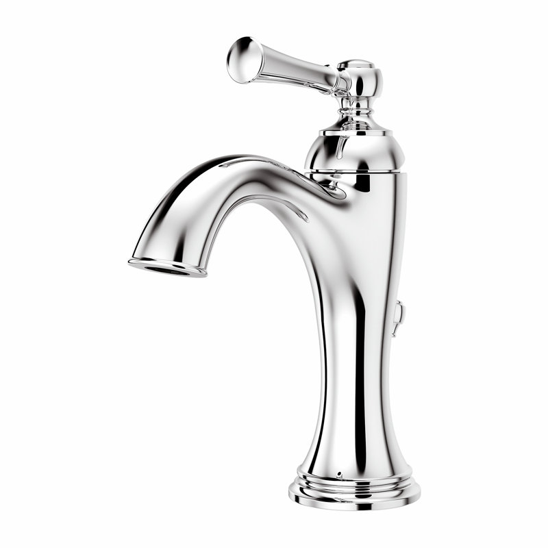 Polished Chrome Single Hole Bathroom Faucet with Drain Assembly