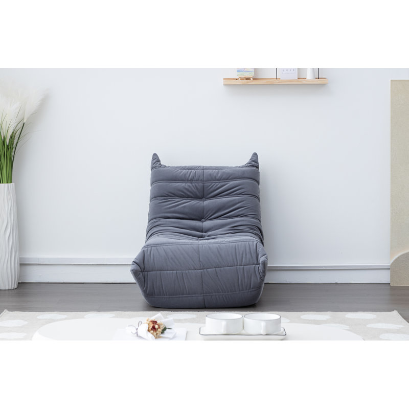 Simone Fabric Bean Bag Lounger, Gray Fabric