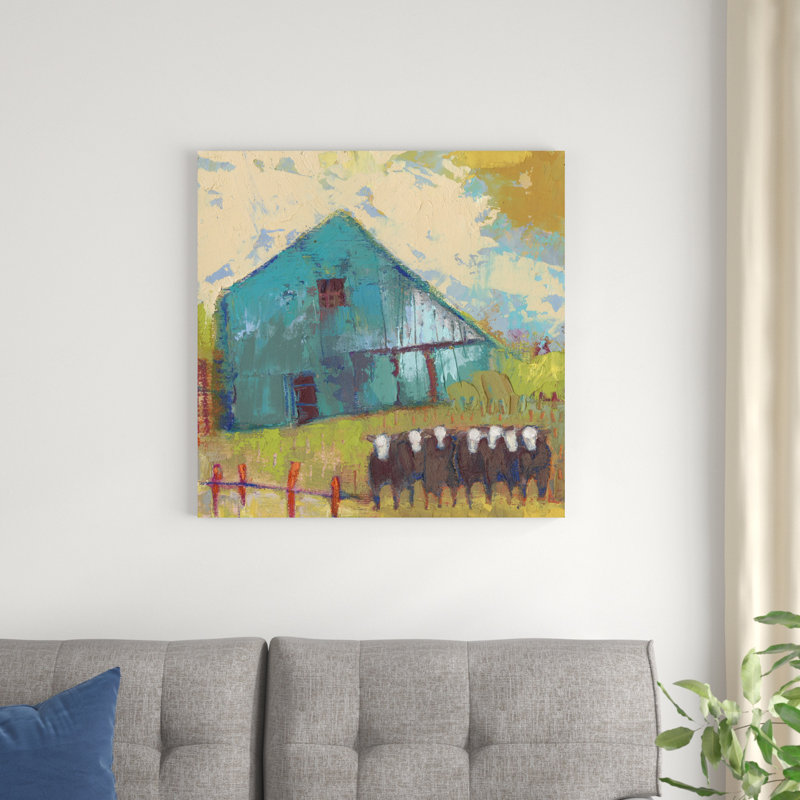 " Request Barn " by Sue Jachimiec, 30" H x 30" W, No, Wrapped Canvas
