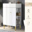 Meuble-lavabo 21,6 po, armoire combinée, meuble de rangement pour salle de bain, lavabo simple en céramique, rangement à droite-424609023